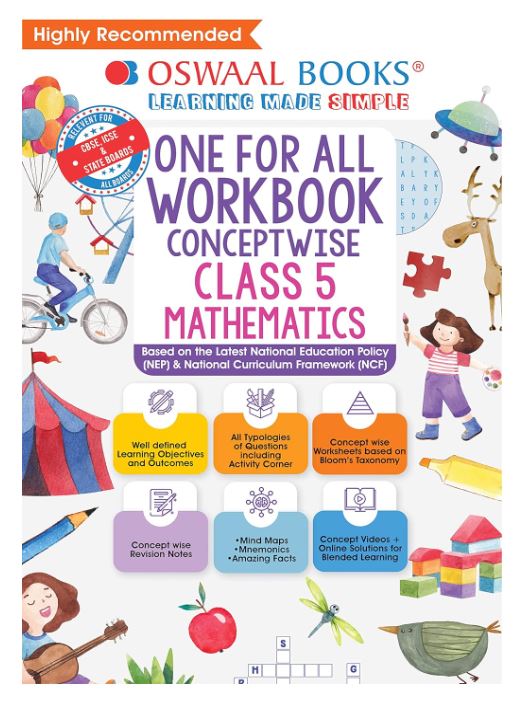 Oswaal One For All Workbook, Class-5, Mathematics 